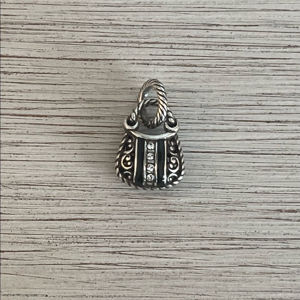 Brighton Purse Handbag Silver and Crystal Charm NWOT